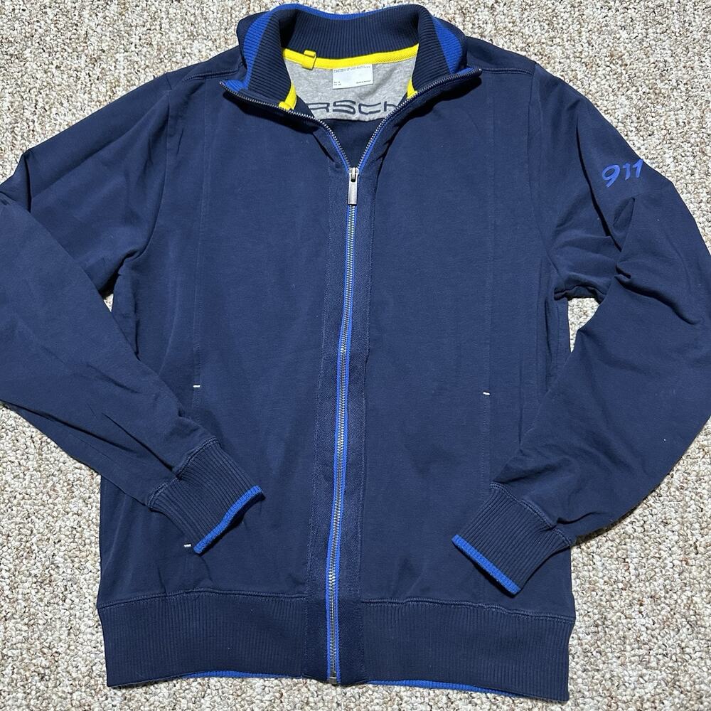 Porsche Design Drivers Selection Track Jacket Mens XS Black Stretch Zip Up EUC